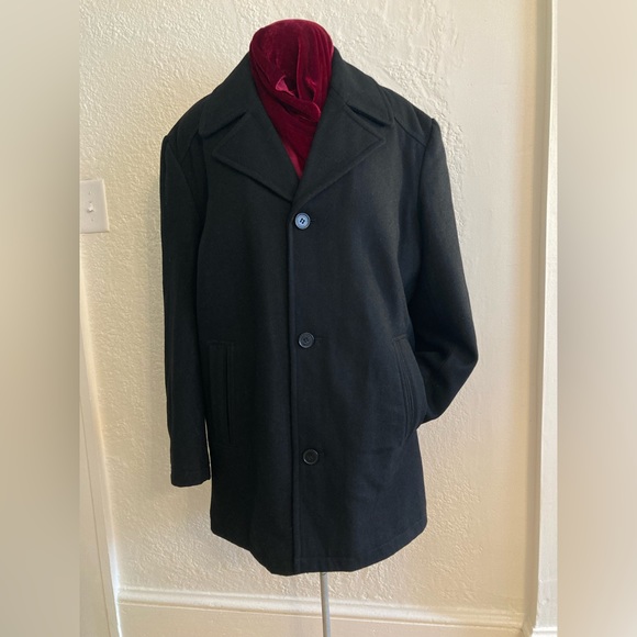 Men’s London Fog Wool Blend Warm Overcoat L EUC - Picture 3 of 11